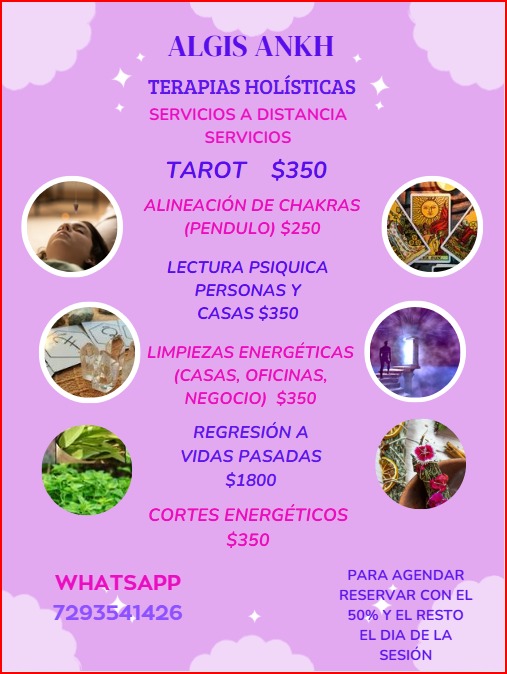 Flyer de ALGIS ANKH con servicios
